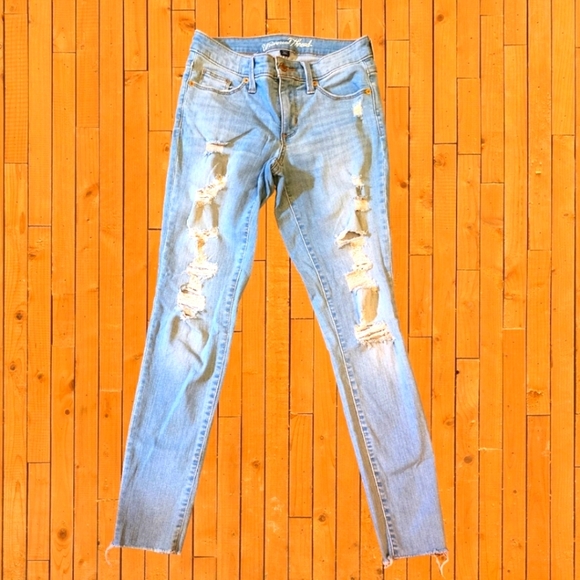 🔖Final Sale | Universal Thread Distressed Ripped Light Blue Jeans size 00 - Picture 2 of 11